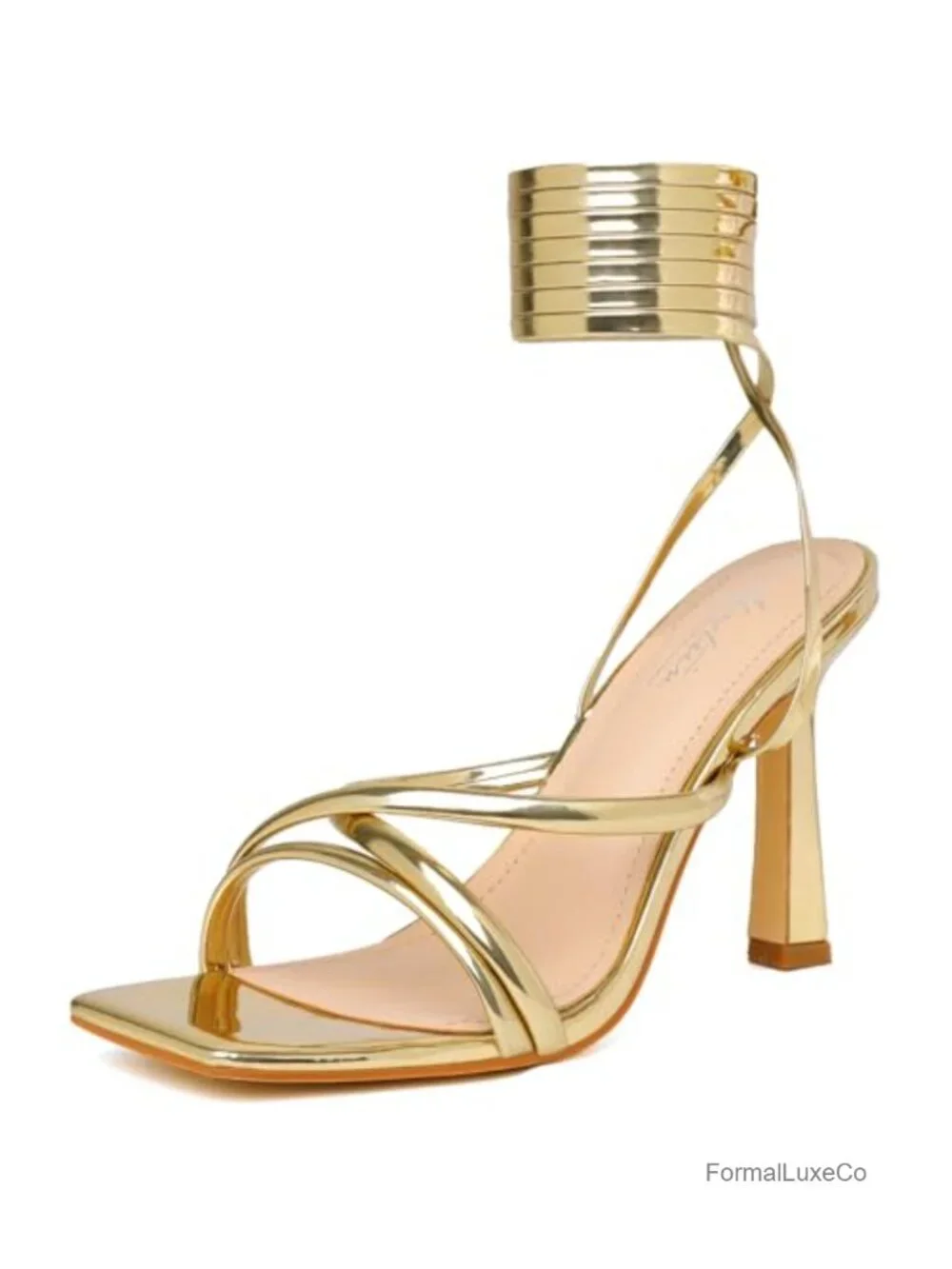 Lace Up Square Open Toe Stiletto Heeled Sandals for Party Daily Wear